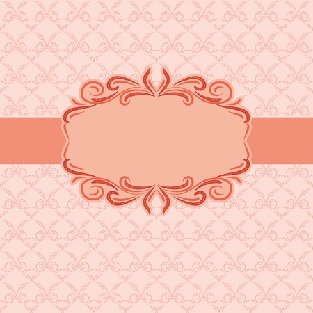 Template frame design for greeting card . Background - seamless pattern.のイラスト素材