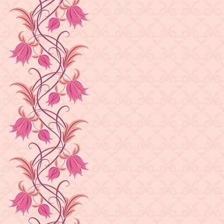 Flowers on a background. Floral design, in vintage style. Seamless pattern.のイラスト素材