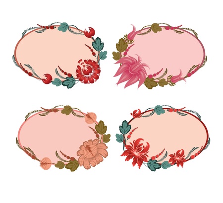 Set of ornate vector frames . In vintage style. Basic elements are grouped.のイラスト素材