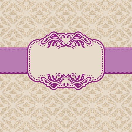 Template frame design for greeting card . Background - seamless pattern.のイラスト素材