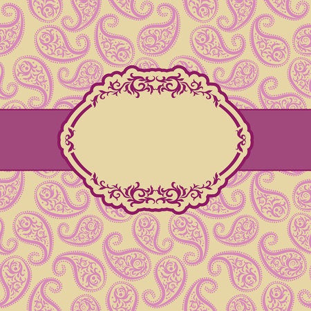 Template frame design for greeting card . Background - seamless pattern.のイラスト素材