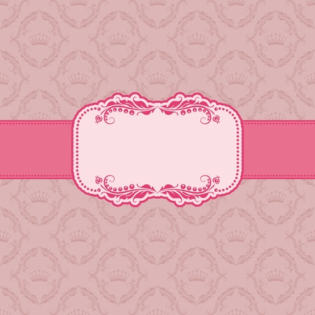 Template frame design for greeting card . Background - seamless pattern.のイラスト素材