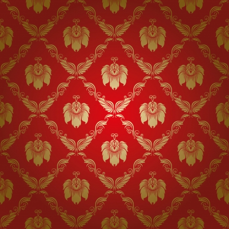 damask seamless floral patternのイラスト素材