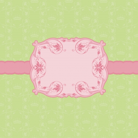 Vector template frame design for greeting card   Background - seamless pattern のイラスト素材