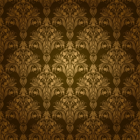 Damask seamless floral pattern  Royal wallpaper  Flowers on a green backgroundのイラスト素材