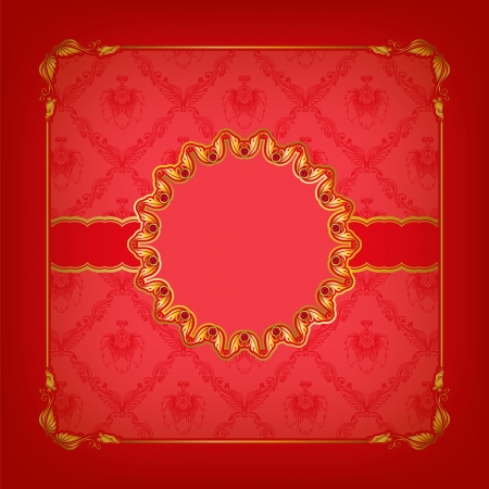 Elegant template frame design for luxury greeting card, invitation with lace ornament, place for text  Floral elements, ornate   Vector illustration  のイラスト素材