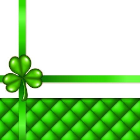 Elegant template for luxury invitation, card with clover, ribbon, place for text   Saint Patrick s background  EPS 10 のイラスト素材