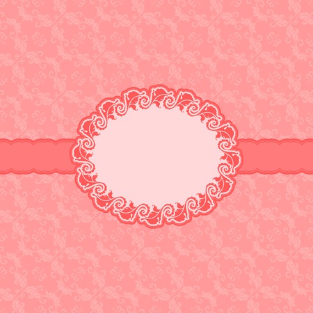 Vector template frame design for greeting card   Background - seamless pattern のイラスト素材