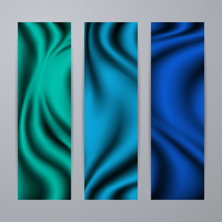 Set of templates for design of banners, covers, posters, web pages in modern graphic style. Abstract drapery texture backgrounds. Vector illustration EPS10.のイラスト素材