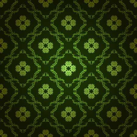 Damask seamless floral pattern. Royal wallpaper. Flowers on a dark background.のイラスト素材