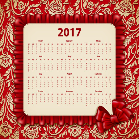 Elegant template of calendarのイラスト素材