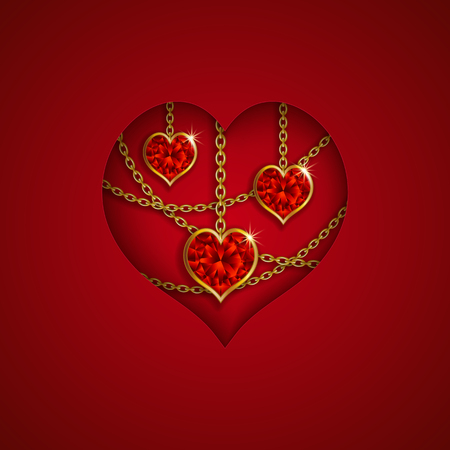 Hearts from ribbon. Valentines day background.のイラスト素材