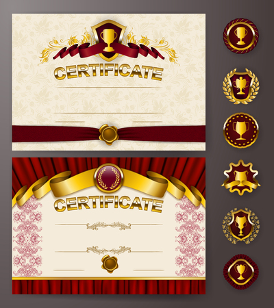 Elegant template of certificate, diplomaのイラスト素材