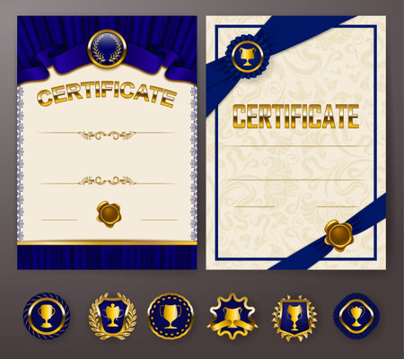 Elegant template of certificate, diplomaのイラスト素材