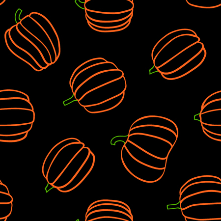 Seamless pumpkin pattern, halloween vector backgroundのイラスト素材