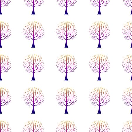Trees Pattern Gradient Hand Drawnのイラスト素材