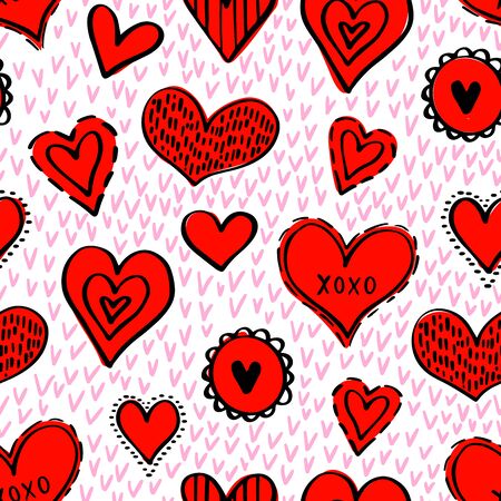 Seamless Hearts Patternのイラスト素材