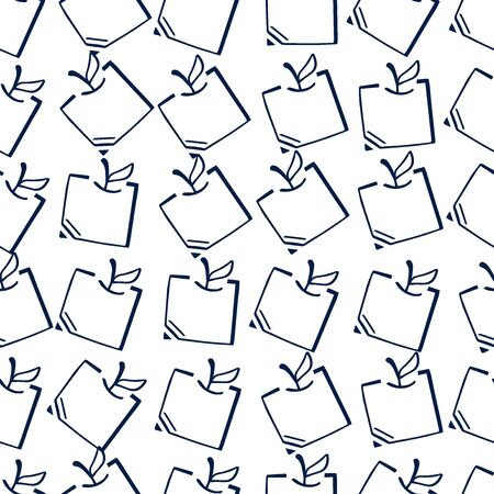 Apple Fun Doodle Seamless Pattern Easyのイラスト素材