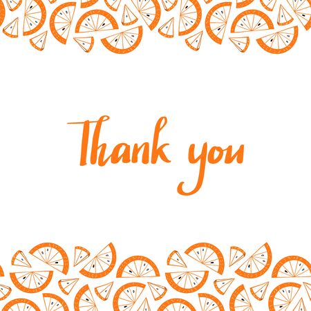 Doodle Orange Slice Frameのイラスト素材
