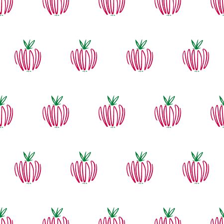 Apple Doodle Seamless Pattern Easy-09のイラスト素材