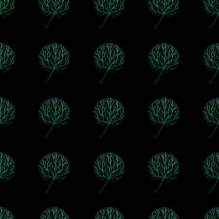 Trees Pattern Gradient Hand Drawn-12のイラスト素材