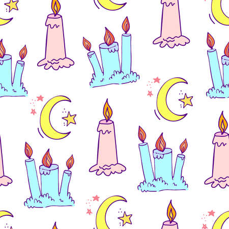 Sweet Dreams Doodle Seamless Pattern-02のイラスト素材