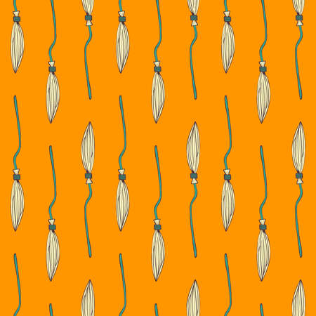 Halloween Witch Broom Pattern Easy-11のイラスト素材