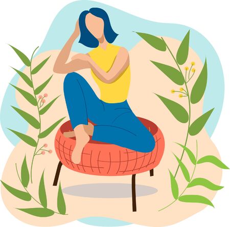 women sitting on chairs. therapy session, psychotherapeutic meeting or psychological aid. Vector illustration in modern flat style.のイラスト素材