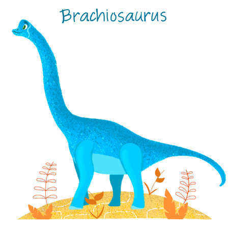 Cartoon dinosaur, brachiosaurus. Raster illustrationの写真素材
