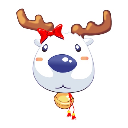 Reindeer Head Vector Cartoon Animalのイラスト素材
