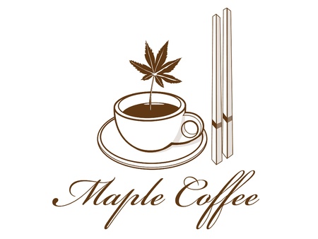 Maple Coffee Icon Logoのイラスト素材
