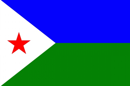 original and simple Sovereign state flag of country of Djibouti isolated vector in official colorsのイラスト素材