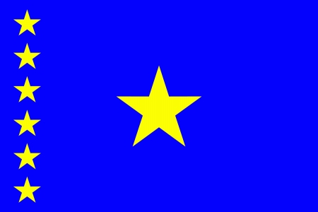 original and simple Democratic Republic of Congo old flag isolated vector in official colorsのイラスト素材
