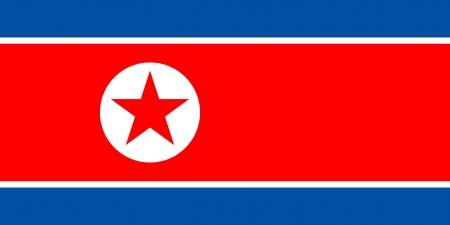 original and simple North Korea flag isolated vector in official colors and Proportion Correctlyのイラスト素材