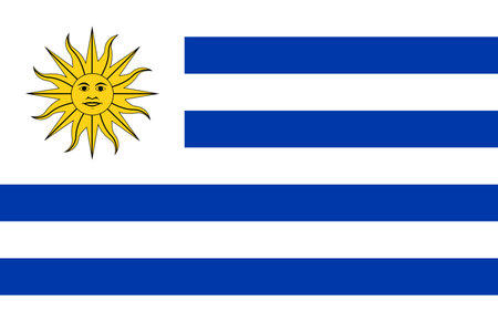 original and simple Uruguay flag isolated vector in official colors and Proportion Correctlyのイラスト素材