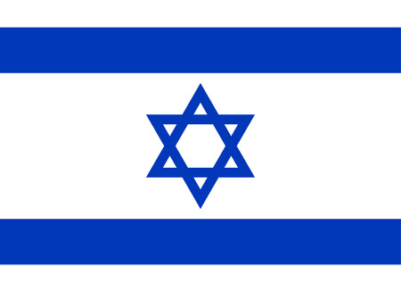 original and simple Israel flag isolated vector in official colors and Proportion Correctlyのイラスト素材