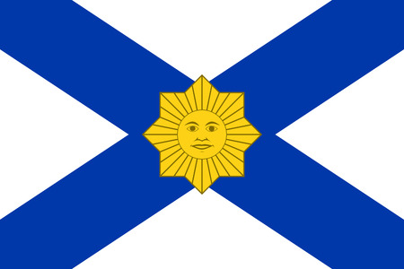   Uruguay Naval Jack flag  のイラスト素材
