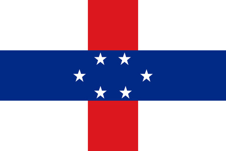 original and simple Netherlands Antilles flag isolated vector in official colors and Proportion Correctlyのイラスト素材