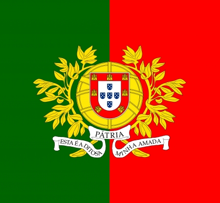 original and simple Portugal Military flag isolated vector in official colors and Proportion Correctlyのイラスト素材