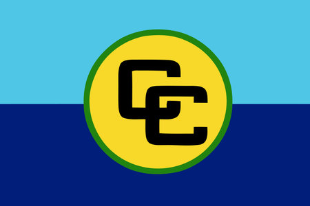 original and simple Caribbean Community  CARICOM  flag isolated vector in official colors and Proportion Correctlyのイラスト素材