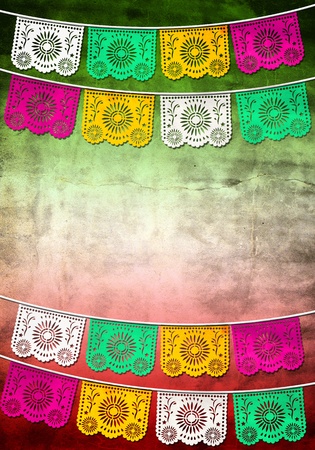 traditional Mexican paper decorationの写真素材
