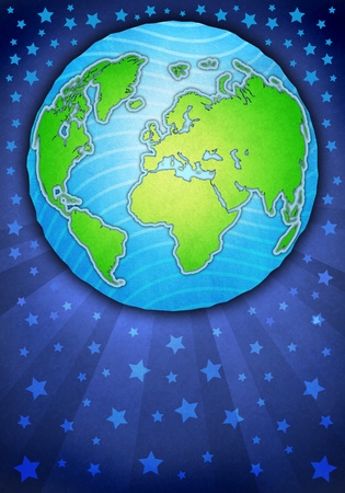 Abstract planet earth with a textured backgroundの写真素材