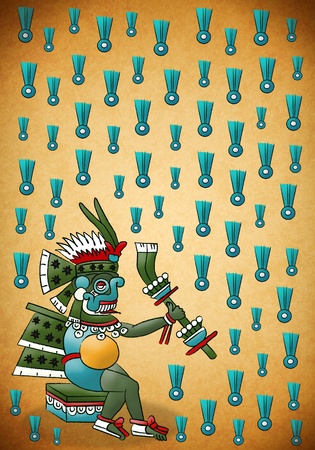 Tlaloc Mayan - Aztec deity of water and rainの写真素材