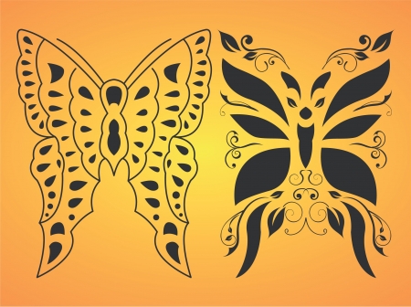  Tribal vector butterfly tattooのイラスト素材