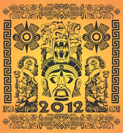  Vector set of mexican Mayan motifs - symbol - 2012のイラスト素材