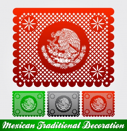 Mexican traditional patriotic decoration - easy editのイラスト素材