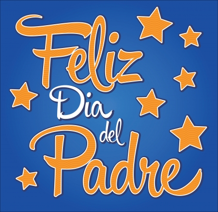 Feliz dia de padre - spanish text Happy fathers day card のイラスト素材