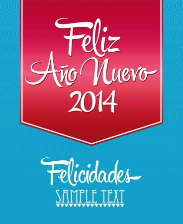 Feliz Ano Nuevo - spanish text - Happy New Year lettering Greeting Cardのイラスト素材