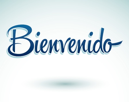 Bienvenido - Welcome spanish text - lettering vectorのイラスト素材