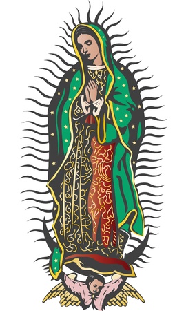 Mexican Virgin of Guadalupe - color vectorのイラスト素材